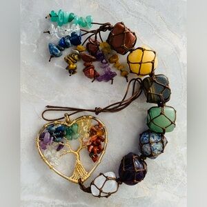 Chakra Stone Tree of Life Hanging Ornament Charm